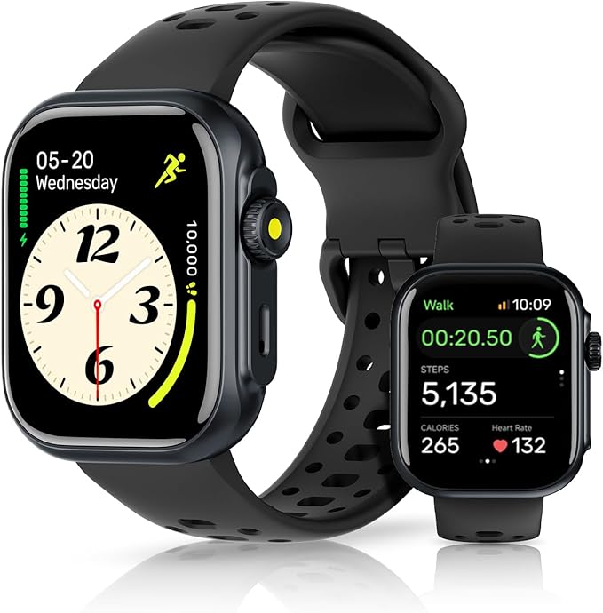 Women's Smartwatch with GPS, Alexa Built-in, 3ATM Waterproof Swimming, Men's Watch, Tracking Sports Watch, Bluetooth Calls, Notifications, Smartwatch(Black)